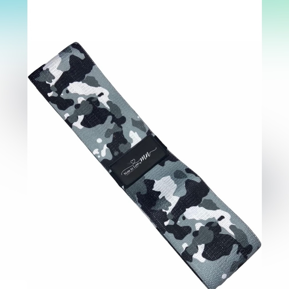 black and white camo print non slip booty band/resistence band